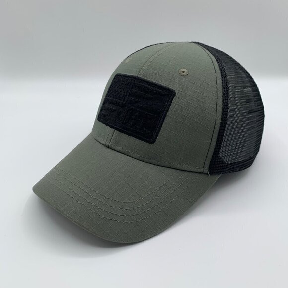 Highland Tactical Taupe Black Snapback Trucker Hat - Picture 1 of 6